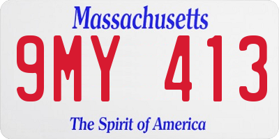 MA license plate 9MY413