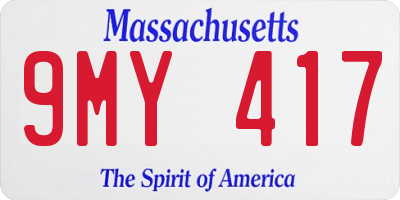 MA license plate 9MY417