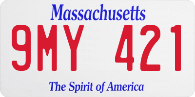 MA license plate 9MY421