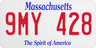 MA license plate 9MY428
