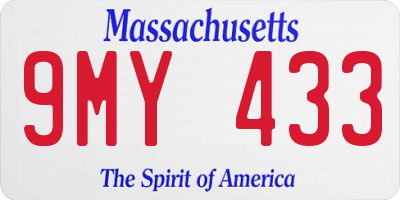 MA license plate 9MY433