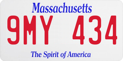MA license plate 9MY434