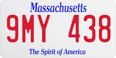 MA license plate 9MY438