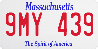 MA license plate 9MY439