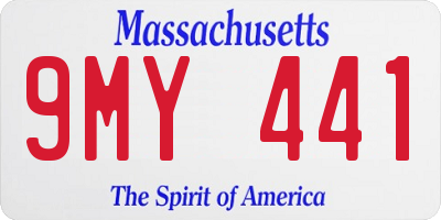 MA license plate 9MY441