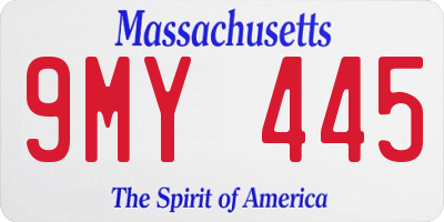 MA license plate 9MY445