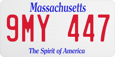 MA license plate 9MY447