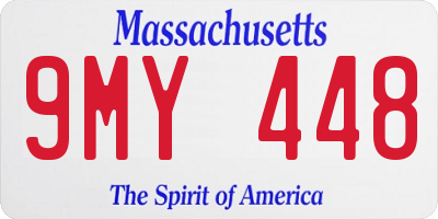 MA license plate 9MY448