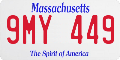 MA license plate 9MY449