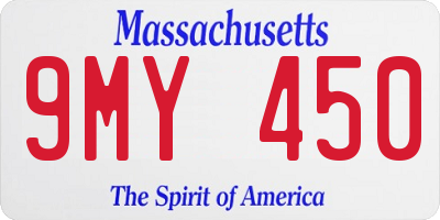MA license plate 9MY450