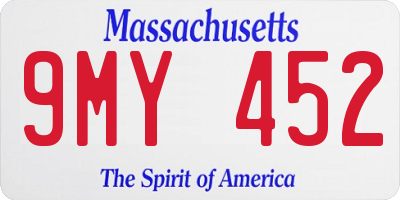 MA license plate 9MY452