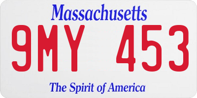 MA license plate 9MY453
