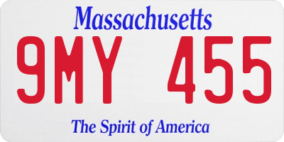 MA license plate 9MY455