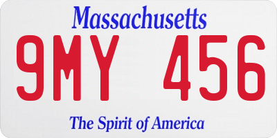MA license plate 9MY456