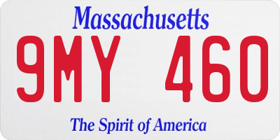 MA license plate 9MY460