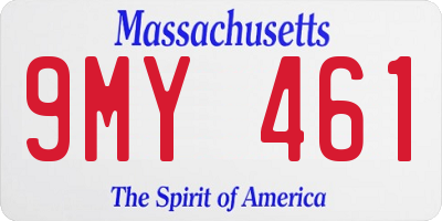 MA license plate 9MY461