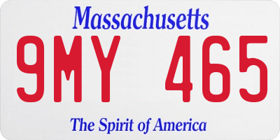 MA license plate 9MY465
