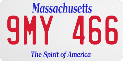 MA license plate 9MY466