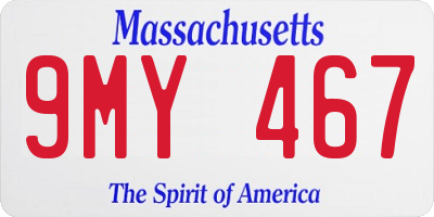 MA license plate 9MY467