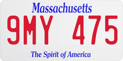 MA license plate 9MY475
