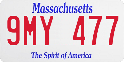 MA license plate 9MY477