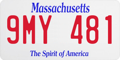 MA license plate 9MY481