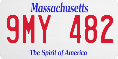 MA license plate 9MY482