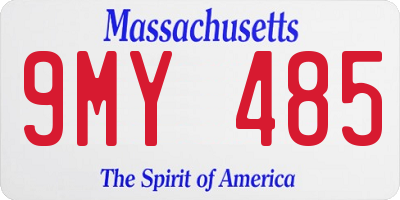 MA license plate 9MY485