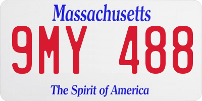 MA license plate 9MY488