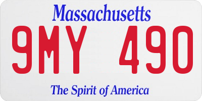MA license plate 9MY490