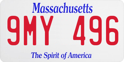 MA license plate 9MY496