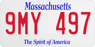 MA license plate 9MY497