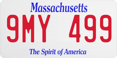 MA license plate 9MY499