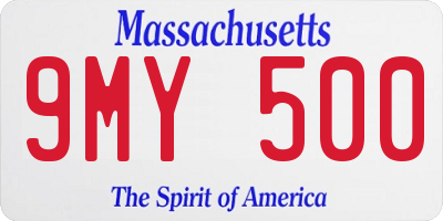 MA license plate 9MY500