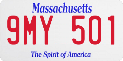 MA license plate 9MY501