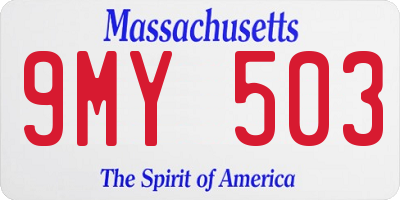 MA license plate 9MY503