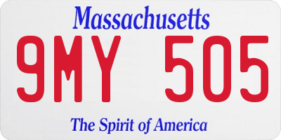 MA license plate 9MY505