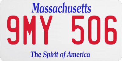 MA license plate 9MY506