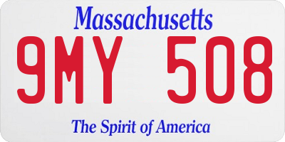 MA license plate 9MY508