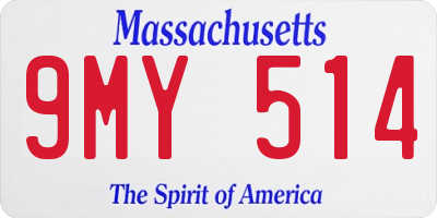 MA license plate 9MY514