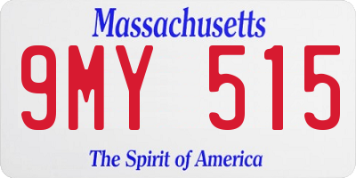 MA license plate 9MY515