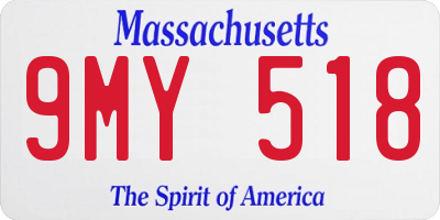 MA license plate 9MY518
