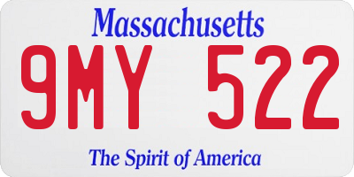 MA license plate 9MY522