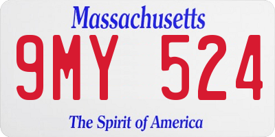 MA license plate 9MY524