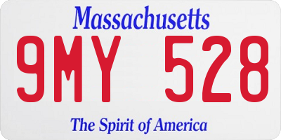 MA license plate 9MY528