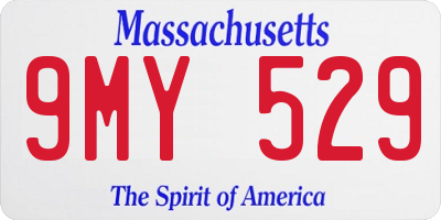 MA license plate 9MY529