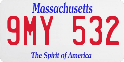 MA license plate 9MY532