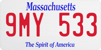 MA license plate 9MY533