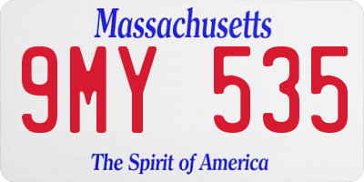 MA license plate 9MY535