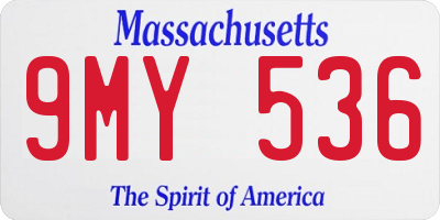 MA license plate 9MY536